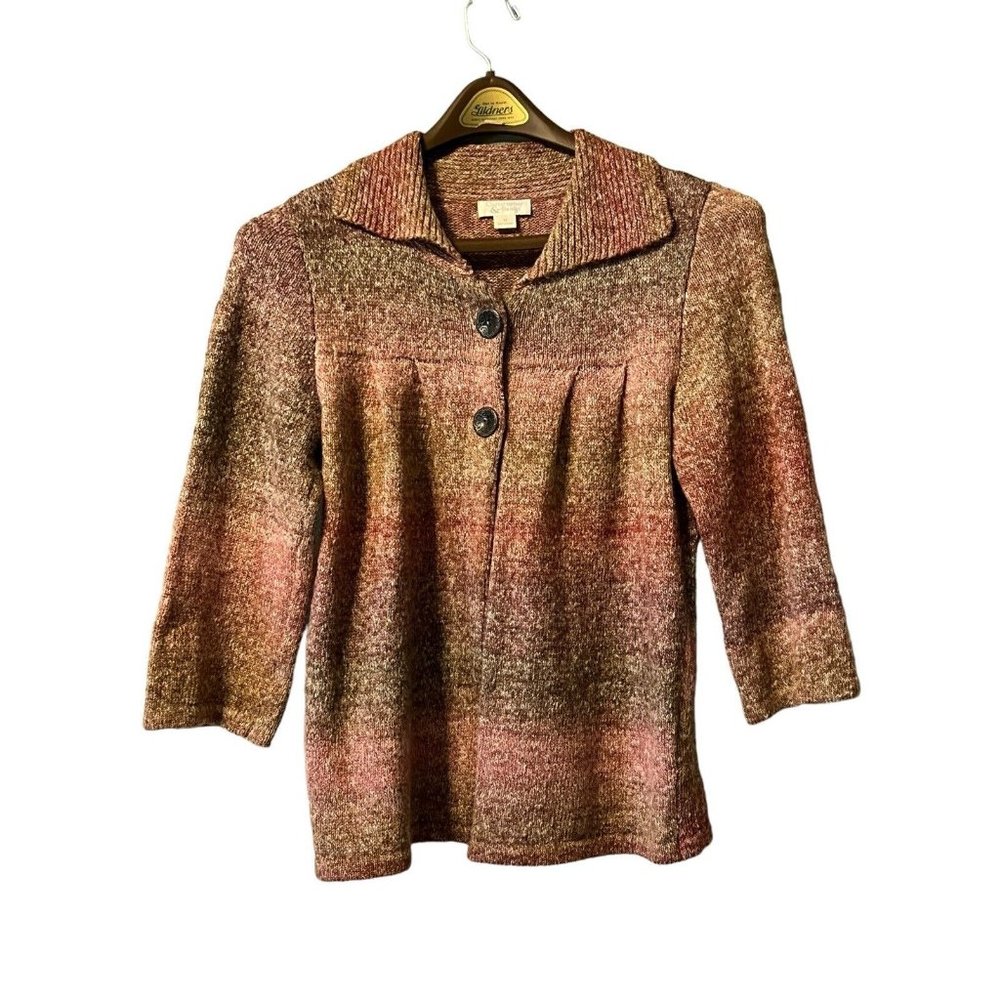 Christopher Banks Sweater Women Size Medium Big Button Cardigan